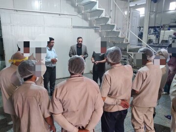 بازید سرزده دادیار ناظر زندان از زندانیان شاغل در شهرستان گلپایگان 