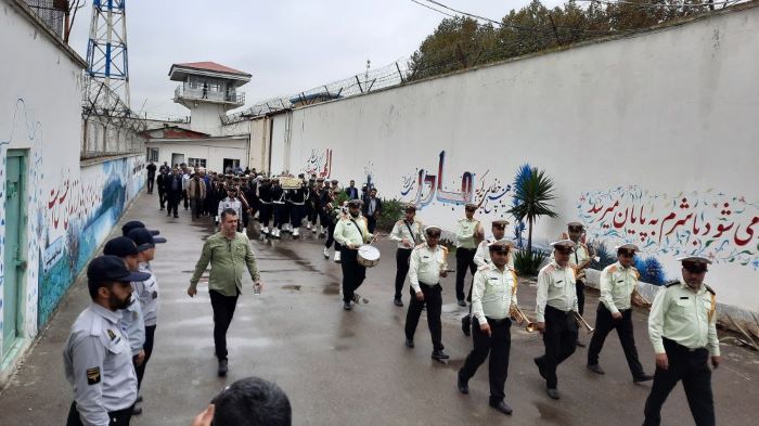 تشییع شهید گمنام دفاع مقدس در زندان‌های مازندران