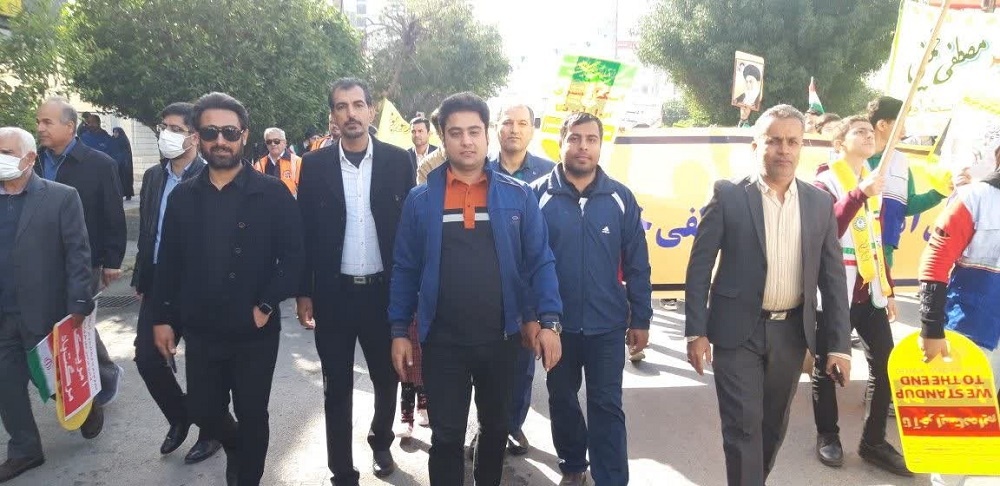 حضور کارکنان زندان‌های بوشهر در راهپیمایی یوم‌الله 22بهمن