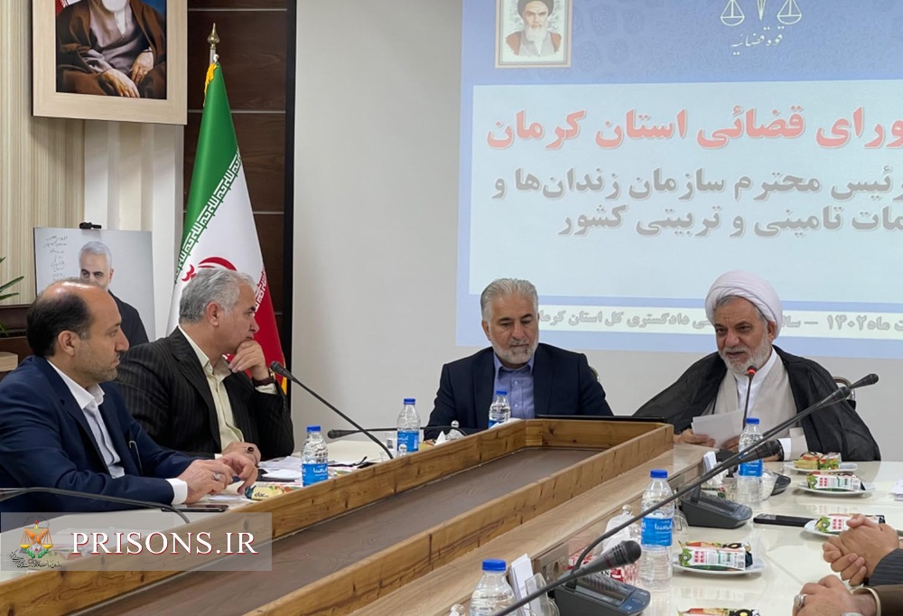 رئیس سازمان زندان‌ها در شورای قضایی کرمان: آمادگی داریم درکنار همه زندان‌ها کارگاه‌های اشتغال راه‌اندازی کنیم/ ظرفیت‌های مولدسازی در استان کرمان را بررسی خواهیم کرد