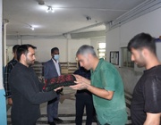 استقبال از پرچم بارگاه ملکوتی امام حسین (ع) در زندان ساری