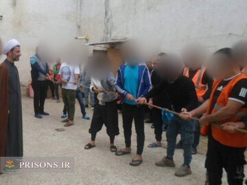 برگزاری مسابقات طناب‌کشی در زندان لاهیجان 