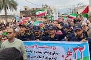 حضور رئیس و کارکنان و سربازان وظیفه زندان دشتستان و اردوگاه حرفه آموزی استان در راهپیمایی یوم الله  ۲۲بهمن