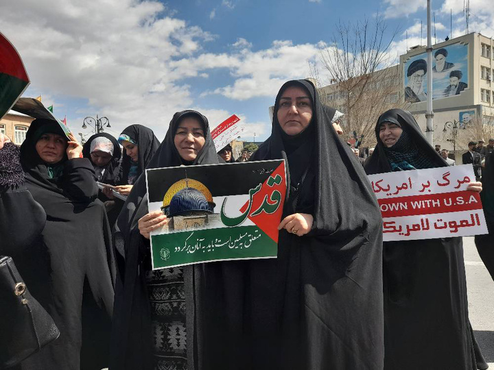 تجمع و راهپیمایی کارکنان زندان ارومیه در محکومیت جنایت‌های رژیم صهیونیستی