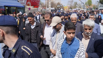 راهپیمایی روز قدس کارکنان اداره کل زندان های استان و زندان مرکزی ارومیه