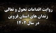 فیلم| نگاهی به مهمترین فعالیت‌های تأمینی و تربیتی سال اخیر در زندان‌های استان قزوین
