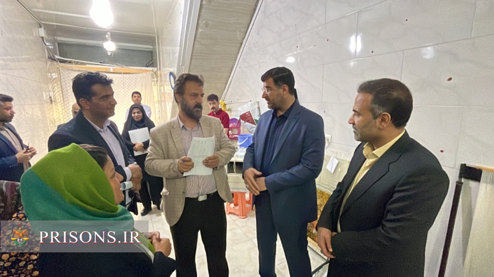 بازدید مدیرکل دفتر اقدامات حمایتی سازمان زندان‌ها و مدیرکل زندان‌های کردستان از اشتغال مددجویان آزادشده
