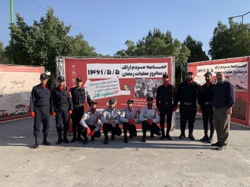 تجدید میثاق کارکنان یگان حفاظت زندان اراک با شهداء پنجم مرداد