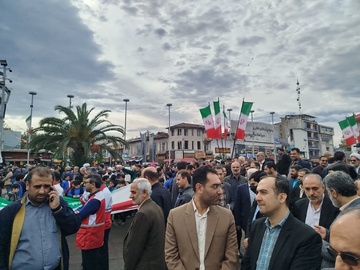 حضور مدیران و کارکنان زندان‌های گیلان در راهپیمایی ۱۳ آبان روز ملی مبارزه با استکبار جهانی