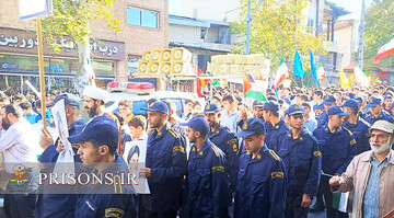 جلوه‌هایی از حضور کارکنان زندان‌های کشور در راهپیمایی 13 آبان