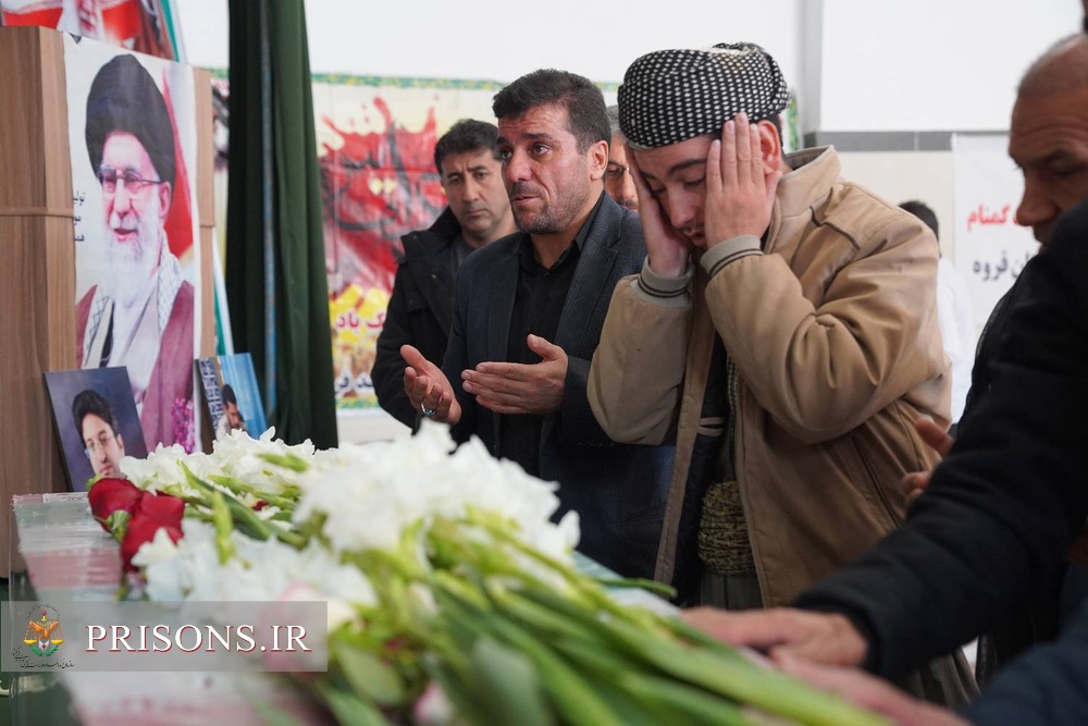 آیین استقبال از پیکر مطهر شهید گمنام در زندان شهرستان قروه